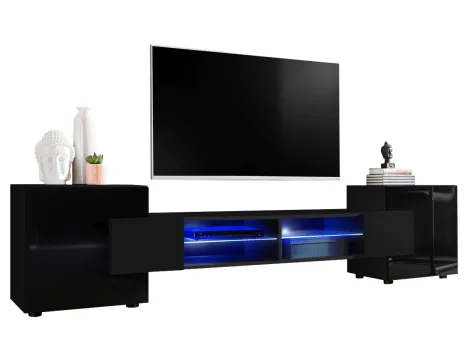 TV-Schrank Merano, Schwarz/Schwarz - 3